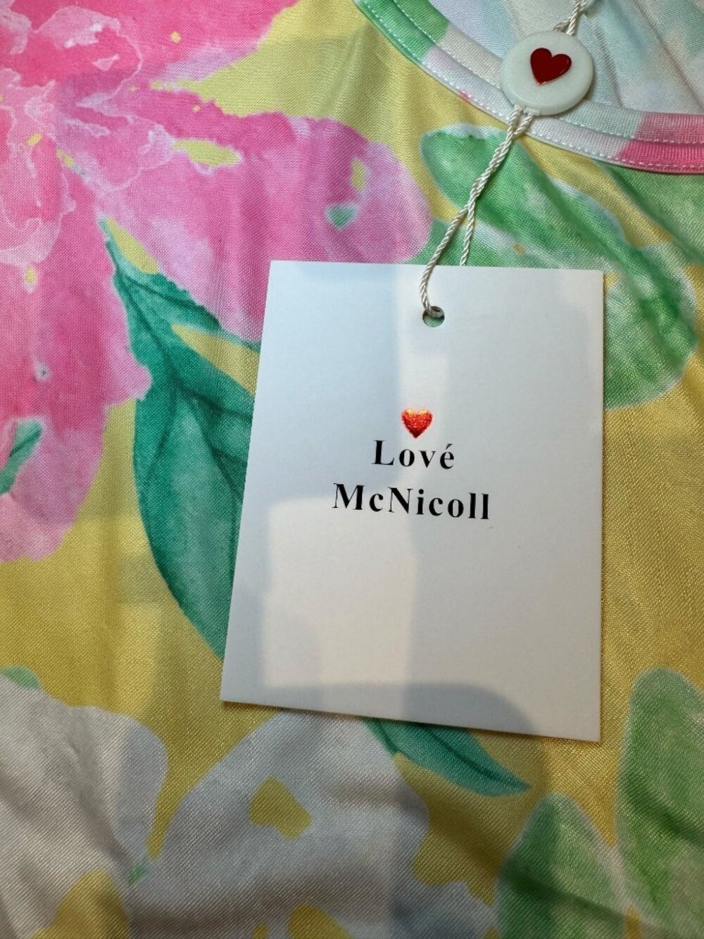 LOVE MCNICOLL Pink and green floral dress- Small - Picture 3 of 5